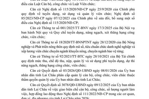 KẾ HOẠCH Tuyển dụng viên chức Trung tâm Dịch vụ tổng hợp thuộc Ủy ban nhân dân xã Sì Lở Lầu năm 2026